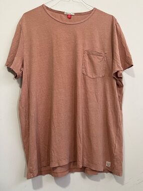 Marine Layer Mens Salmon Pocket Slub Crewneck T-shirt Cotton Hemp Casual Sz XL